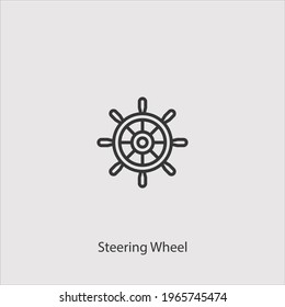 steeling wheel icon vector icon.Editable stroke.linear style sign for use web design and mobile apps,logo.Symbol illustration.Pixel vector graphics - Vector