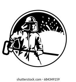 Steelmaker logo, black. Flat style vector illustration clipart.