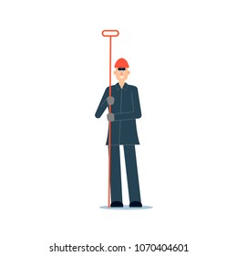 Steelmaker with a tool. Character. Vector illustration