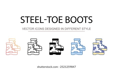 Steel-Toe Boots icon design with white background stock illustration