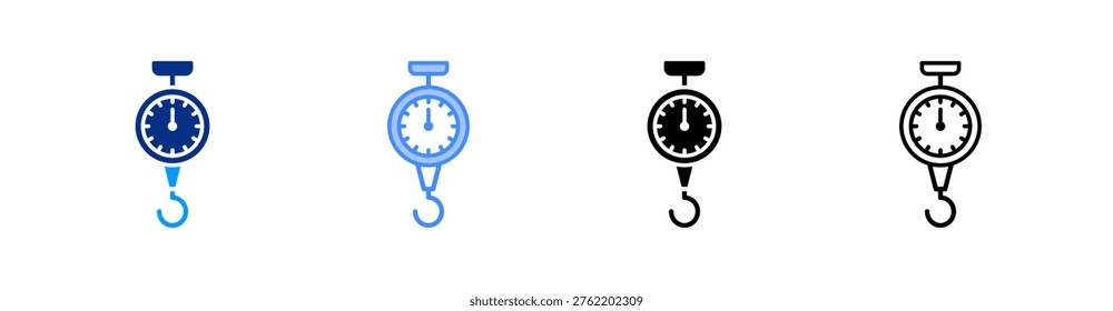 Steelyard Multiple Style Icon Set Vector