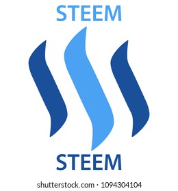 Steem Coin cryptocurrency blockchain icon. Virtual electronic, internet money or cryptocoin symbol, logo