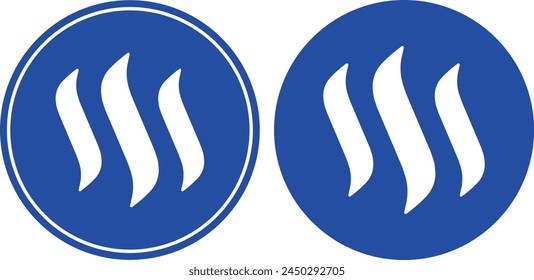 steem cryptocurrency logo illustrations on abstract background. 3d illustrations.