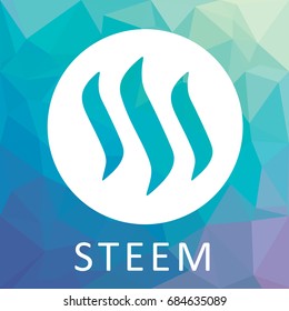 STEEM decentralized blockchain-based social media platform crypto currency vector logo.
