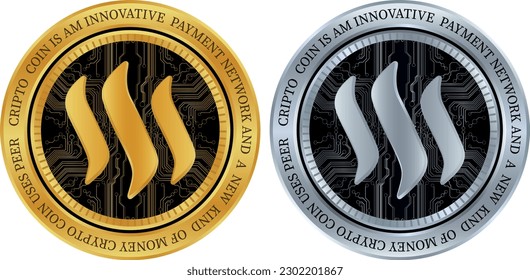 steem virtual currency vector illustrations. 3d illustrations.