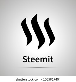 Steemit cryptocurrency simple black icon with shadow