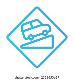 Steep ascent icon in gradient line style, use for website mobile app presentation