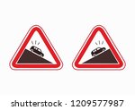 Steep climb icon. Steep Climb or Steep Slope. Steep ascen. Dangerous descent of the road. Warning signs. traffic training.  traffic rules. Traffic signs. road signs. information traffic signs