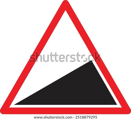 Steep climb traffic sign isolated on white background . Steep incline road ahead icon vector