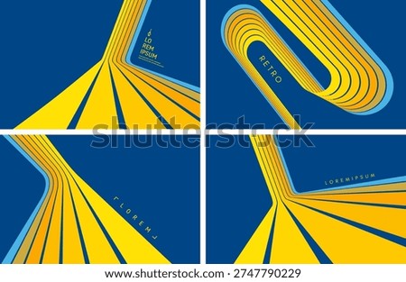 A steep descent or climb on a racing track. A retro 1960s-style background. Colorful lines. Dynamic ribbons. Designed for posters or banners for sports competitions and races. Vector illustration.
