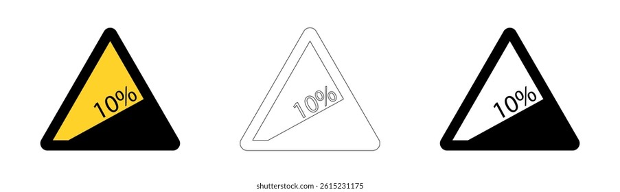 Steep Descent or Downhill Grade in vector format