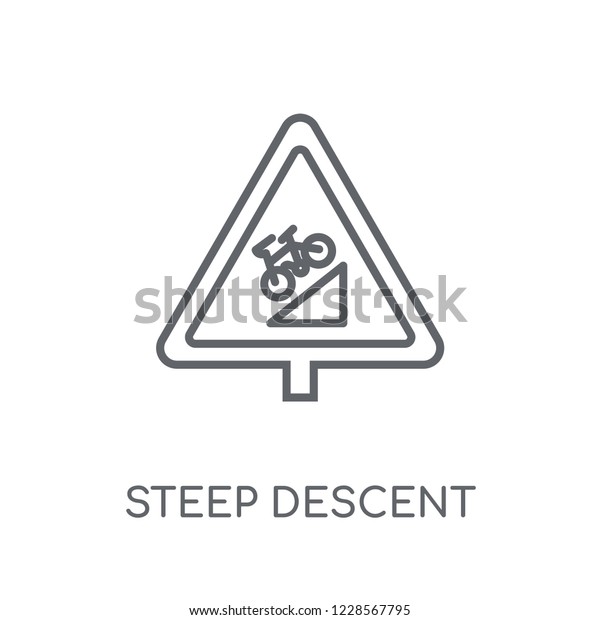 steep
descent sign linear icon. Modern outline steep descent sign logo
concept on white background from Traffic Signs collection. Suitable
for use on web apps, mobile apps and print
media.