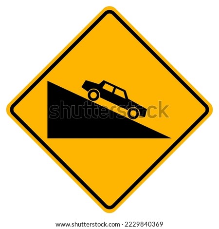 Steep Descent Symbol Sign, Vector Illustration, Isolated On White Background Label .EPS10 
