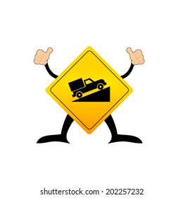 Steep grade hill traffic sign