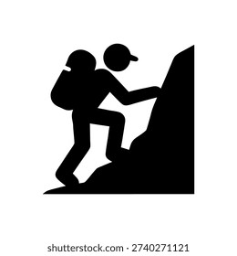 Steep Mountain Ascent Icon Isolated On White Background
