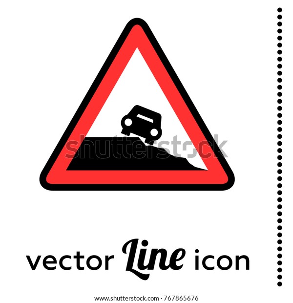 steep roadside vector road\
sign icon