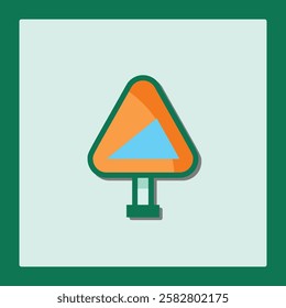 Steep Slope Ahead: Road Sign Icon Graphic