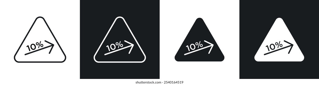 Steep slope ahead sign in black and white colors.