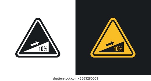 Steep slope ahead sign pack for app and website ui designs.