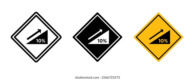 Steep slope ahead signs vector collection pack