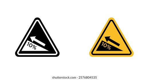 Steep slope ahead signs vector pack for web designs