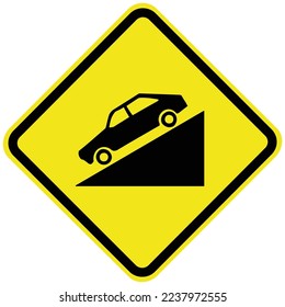 Steep slope. Sharp slope. Traffic signs used in Brazil. It is the Official listing, valid for the Exams. Regulatory Signaling. CTB
