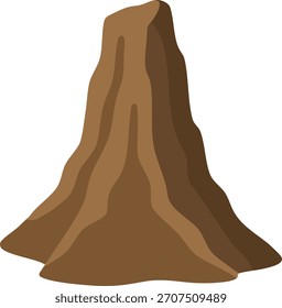 Un estratovolcán escarpado con flancos en capas y una cumbre escarpada.