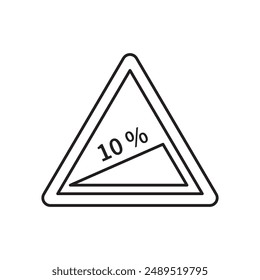 Steep uphill icon design, isolated on white background, vector illustration