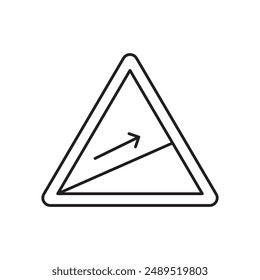 Diseño empinado del icono de la cuesta arriba, aislado sobre fondo blanco, Ilustración vectorial
