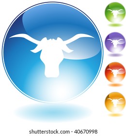 Steer crystal icon isolated on a white background.