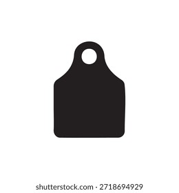 Diseño plano del Vector de la silueta de la etiqueta del oído de la dirección en el fondo blanco.