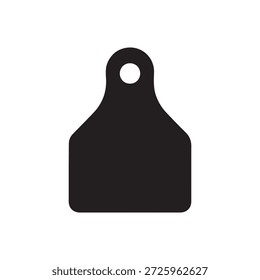 Steer Ear Tag silhouette vector art white background
