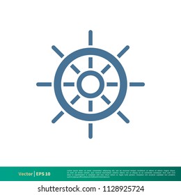 Steer of Ship, Nautical Icon Vector Logo Template Illustration Design. Vector EPS 10.