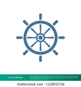 Steer of Ship, Nautical Icon Vector Logo Template Illustration Design. Vector EPS 10.