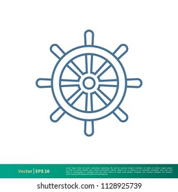 Steer of Ship, Nautical Icon Vector Logo Template Illustration Design. Vector EPS 10.