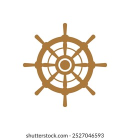 Steer of Ship, Nautical Icon Vector Logo Template Illustration Design