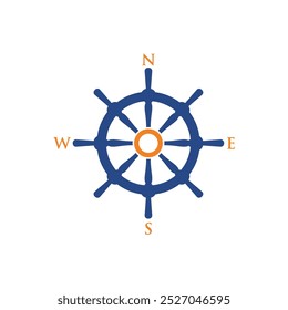 Steer of Ship, Nautical Icon Vector Logo Template Illustration Design