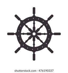 steer ship wheel direction nautical maritime control vector illustration