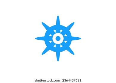 steering the boat logo design vector premium