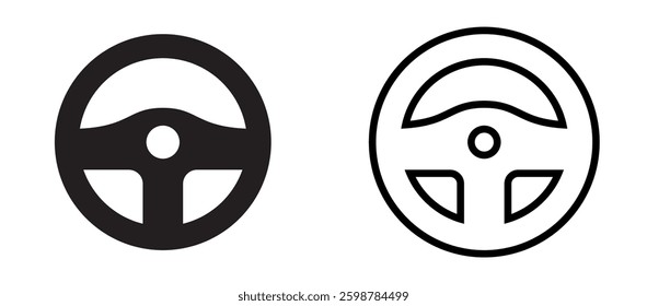 steering car icon in outline and solid style Vector