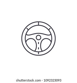 Steering car wheel linear icon concept. Steering car wheel line vector sign, symbol, illustration.