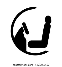 steering chair icon - car seat illustration, transportation icon