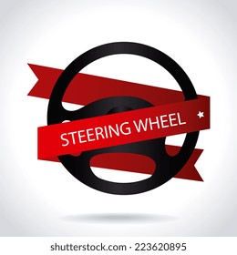Steering design over white background, vector illustration 