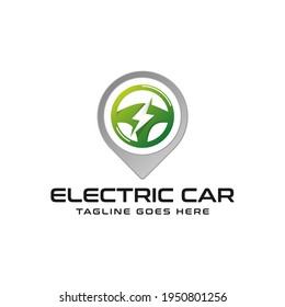 Steering Electric Car Logo, Eco Vehicles Symbol