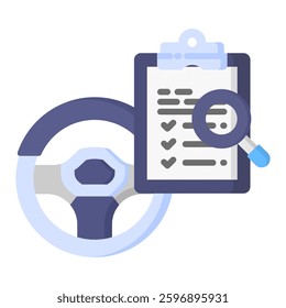 Steering Icon in Flat Color Style. Simple Flat Icon Vector. Simple Vector Design