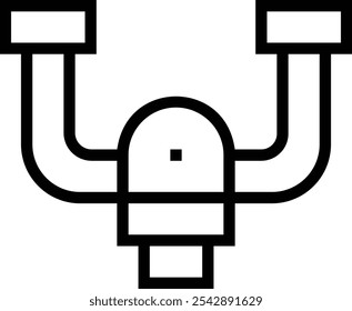 Steuersymbol. Dünnes lineares Design einzeln auf weißem Hintergrund