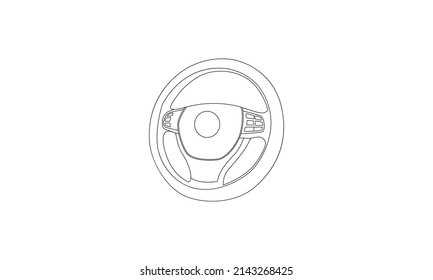 Steering line art vector.  Line Drawing Steering Wheel Illustrations and Vectors. Steering wheel.