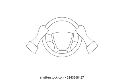 Steering line art vector.  Line Drawing Steering Wheel Illustrations and Vectors. Steering wheel.