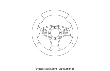 Steering line art vector.  Line Drawing Steering Wheel Illustrations and Vectors. Steering wheel.