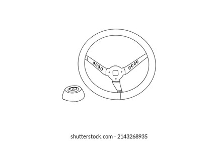Steering line art vector.  Line Drawing Steering Wheel Illustrations and Vectors. Steering wheel.